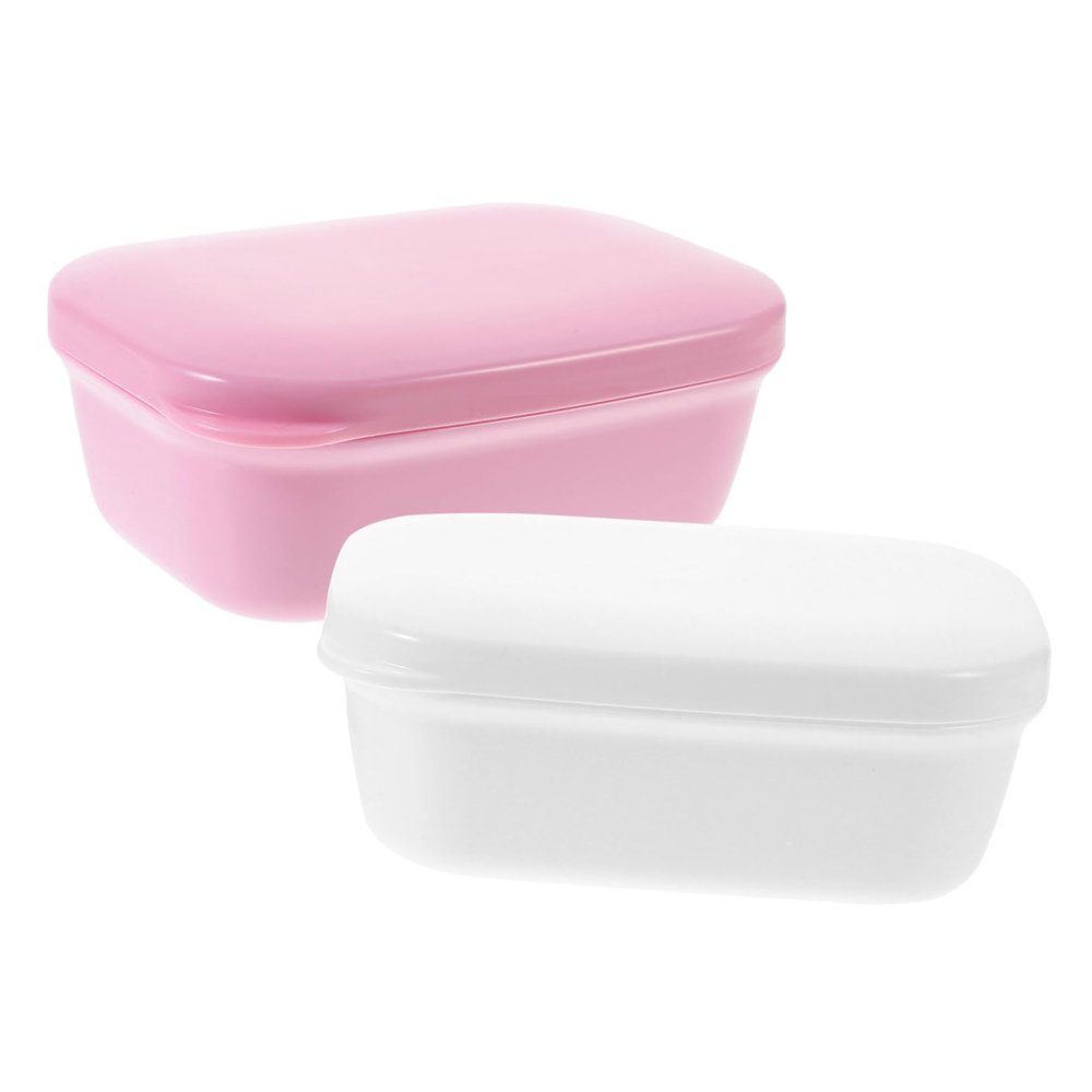 Ciieeo 2pcs Portable Soap Box Travel Soap Holder Lid for Hotel Shower Bathroom Use Case Holder