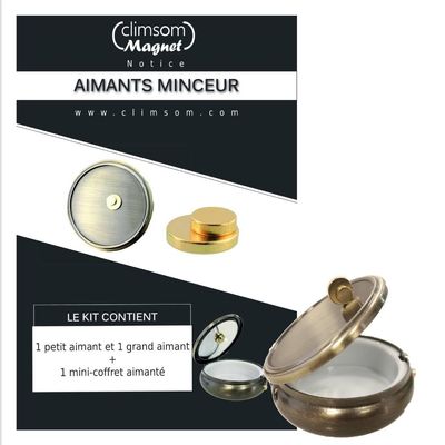 CLIMSOM Magnet  Two Auriculotherapy Magnets to Help You Slim. Gentle, Natural, Simple and Effective Method to Regulate Your Appetite and Limit Excess. With Mini Box and Instructions