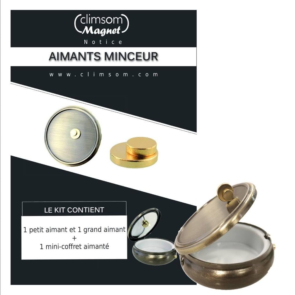 CLIMSOM Magnet  Two Auriculotherapy Magnets to Help You Slim. Gentle, Natural, Simple and Effective Method to Regulate Your Appetite and Limit Excess. With Mini Box and Instructions