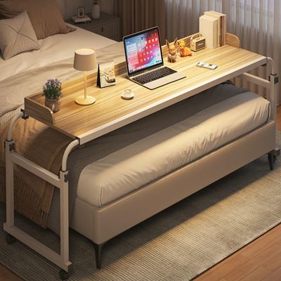 Mobile Standing Laptop Table Over Bed King Queen,Over Bed Desk Overbed Table With Wheels,Rolling Desk Over Bed Adjustable Height & Length Works As Bar Table, Dining Table Or Laptop Bed Table (Color :