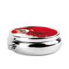 Christmas Print Compact Circular Mini Pill Box - All-Over Print Design, Metallic Electroplated Iron Material  A Handy Organizer for Your Daily Medication Needs view 3