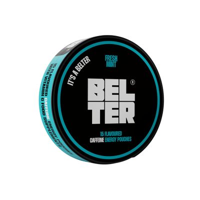 BELTER - Fresh Mint - Caffeine Pouches - 15 Count - Fast-Acting - Zero-Calorie Energy Boost - 80mg Caffeine Per Pouch - Ideal for Sports, Gym, Gaming, & Work - Alternative to Drinks & Gels