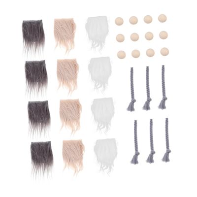 BESTonZON 3sets Pre-Cut Gnome Beard Material for DIY Gnome Making Fluffy Beard Kit Supplies Use for Craft Projects and Festive Decorations