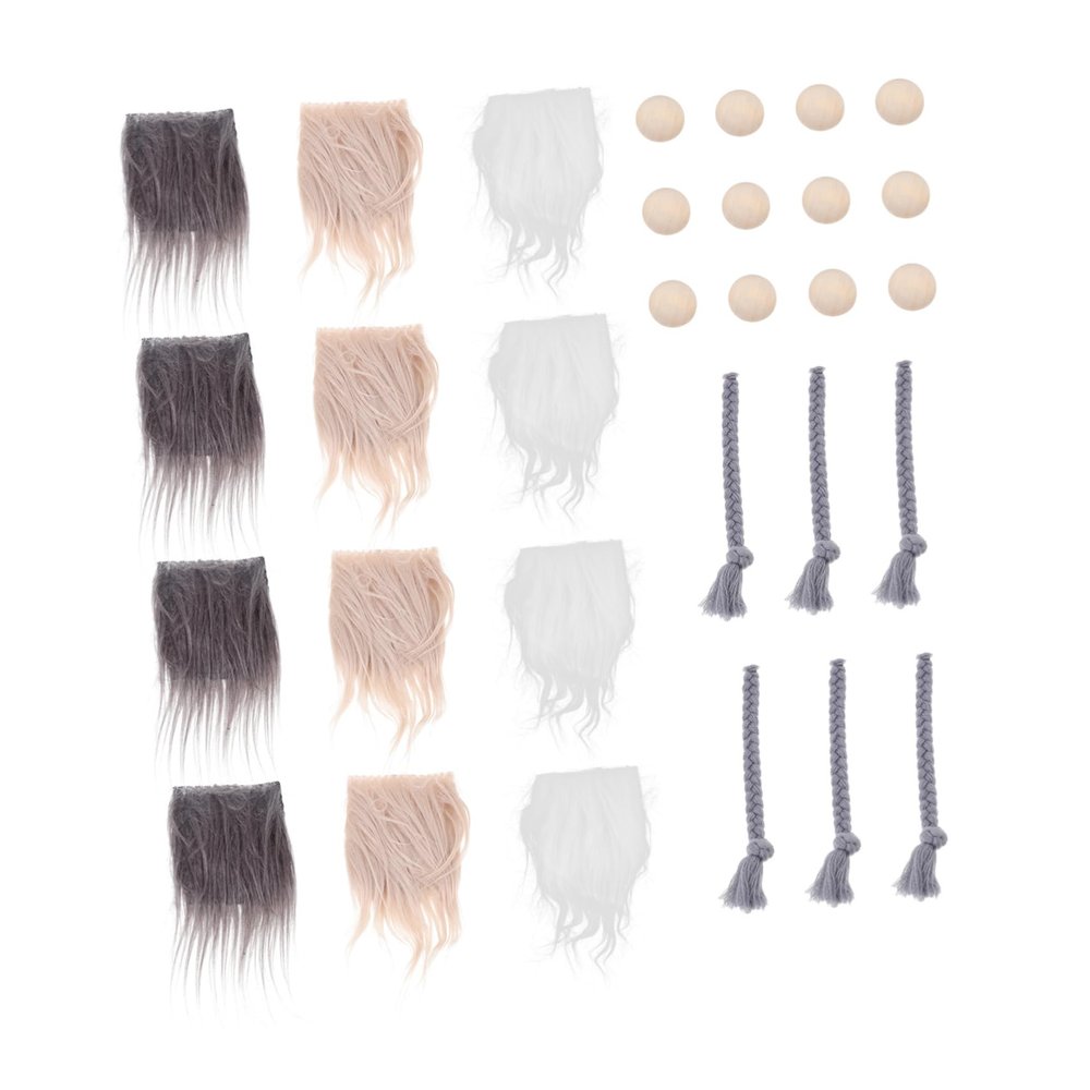 BESTonZON 3sets Pre-Cut Gnome Beard Material for DIY Gnome Making Fluffy Beard Kit Supplies Use for Craft Projects and Festive Decorations