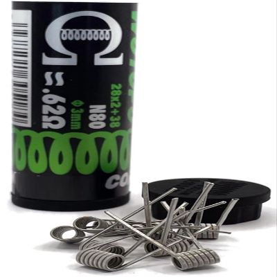 (10-Pack) Dual Core Fused Clapton 0.62 Ohm Compatible with Wotofo Dual Core Fused Clapton Prebuild Coils by Northern Vape