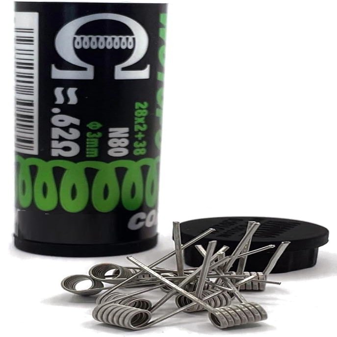 (10-Pack) Dual Core Fused Clapton 0.62 Ohm Compatible with Wotofo Dual Core Fused Clapton Prebuild Coils by Northern Vape