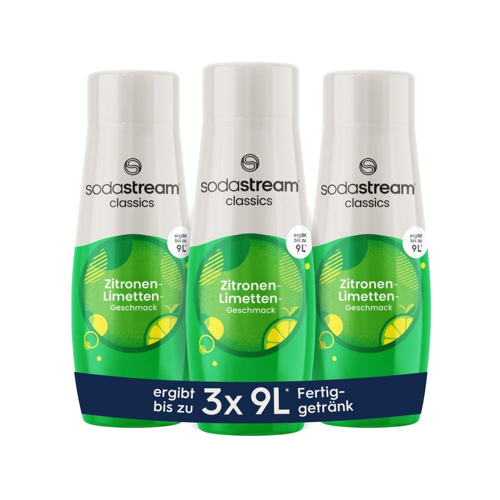 SodaStream Syrup 3 x Lemon Lime, 1 x Bottle Makes 9 Litres of Ready Drink, Prepared in Seconds and Always Fresh, 3 x 440 ml
