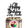Personalised HAPPY BIRTHDAY Gold Mirror Finish Cake Topper for Large Cake with Transparent Stick view 1