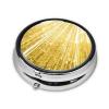 Gold Bling Print Round Pill Box,Portable Mini Metal Pill,Pill Box 3 Compartment Medicine Pill Case view 2