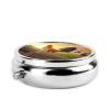 Rooster On Wood in Farmland Print Round Pill Box,Portable Mini Metal Pill,Pill Box 3 Compartment Medicine Pill Case view 3