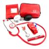 Aneroid Blood Pressure Sphygmomanometer Monitor, Stethoscope, Pen Light (Pen Torch), Tourniquet, Nurse Watch, Lanyard ID Card Holder - Starter Set (Red with Butterfly Watch) view 1