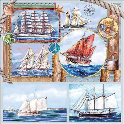 20 Ambiente Paper Napkins Sail Away Vintage Table Decoration with Motif Also for Party or Decoupage 25 x 25 cm