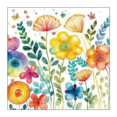20 Ambiente Paper Napkins Vibrant Spring White Vintage Table Decoration with Motif Also for Party or Decoupage 25 x 25 cm