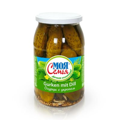 Moja Semja Pickled Cucumbers Wih Dill 860g