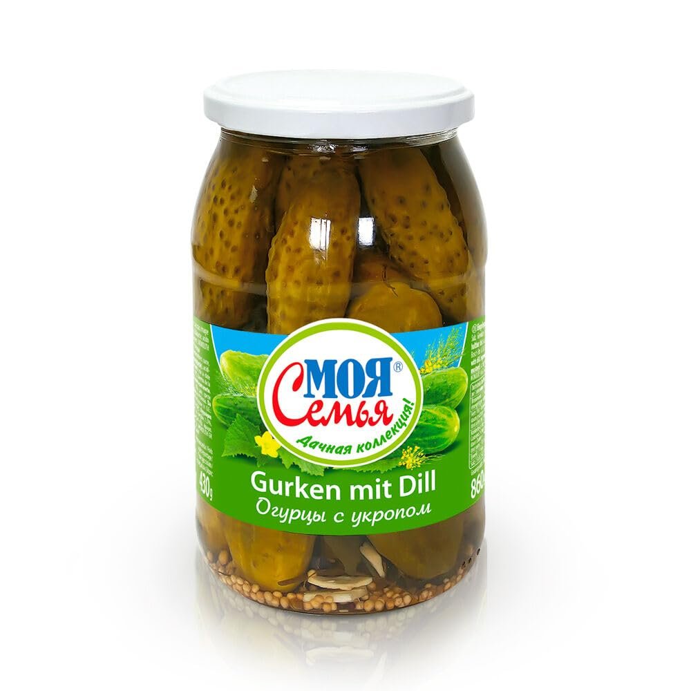 Moja Semja Pickled Cucumbers Wih Dill 860g