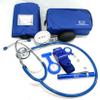Aneroid Blood Pressure Sphygmomanometer Monitor, Stethoscope, Pen Light (Pen Torch), Tourniquet, Nurse Watch, Lanyard ID Card Holder - Starter Set (Blue with Silicone Watch) view 1