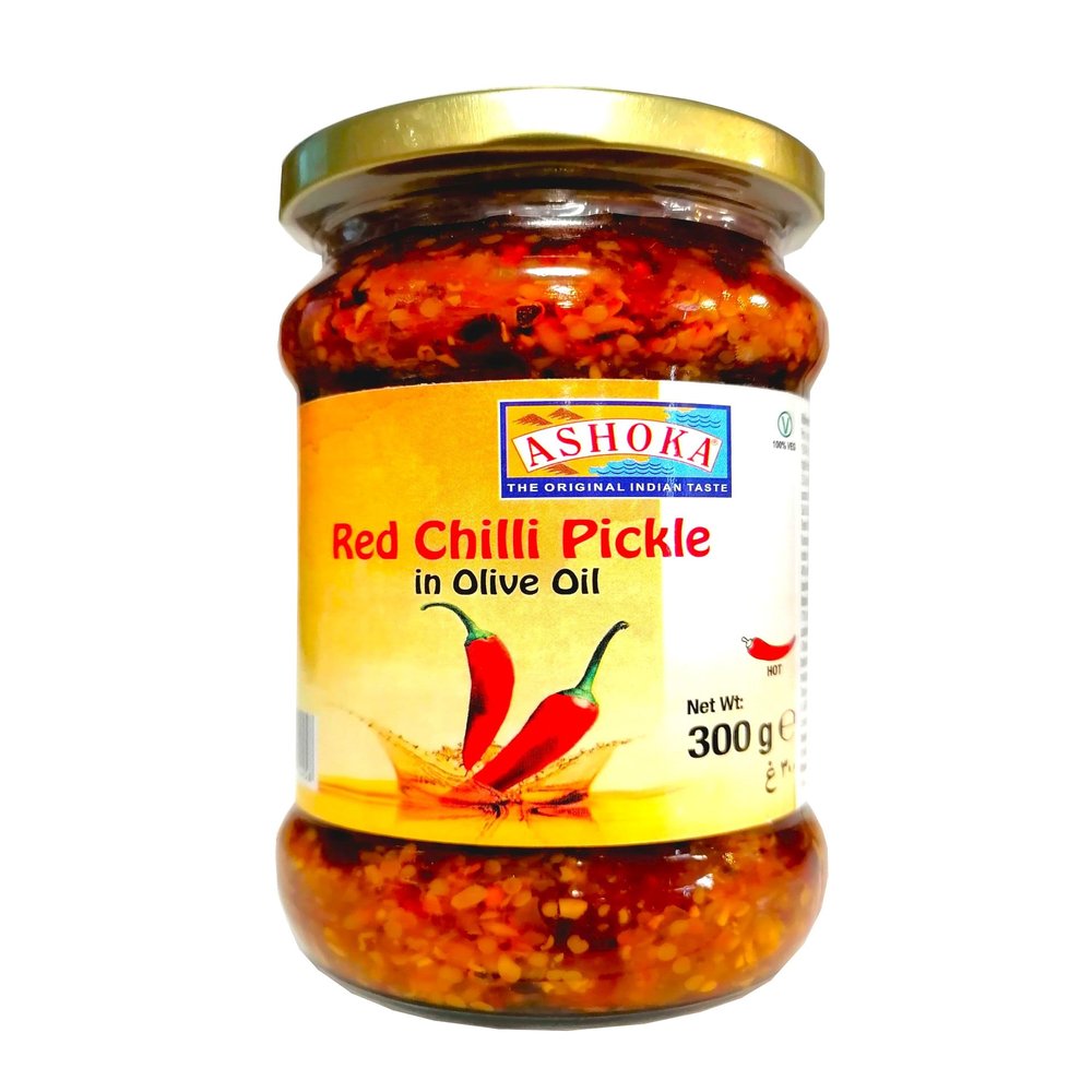 Ashoka Red Chilli Pickle In Olive Oil Jars (3 X 300g)