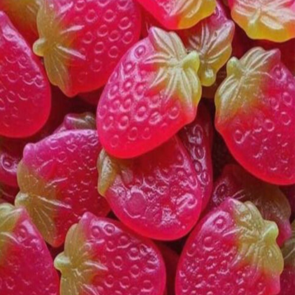 1kg Giant Strawberries Candy Pick & Mix Sweets Mixed Assortment Gummy Selection Resealable Pouch Share Bag