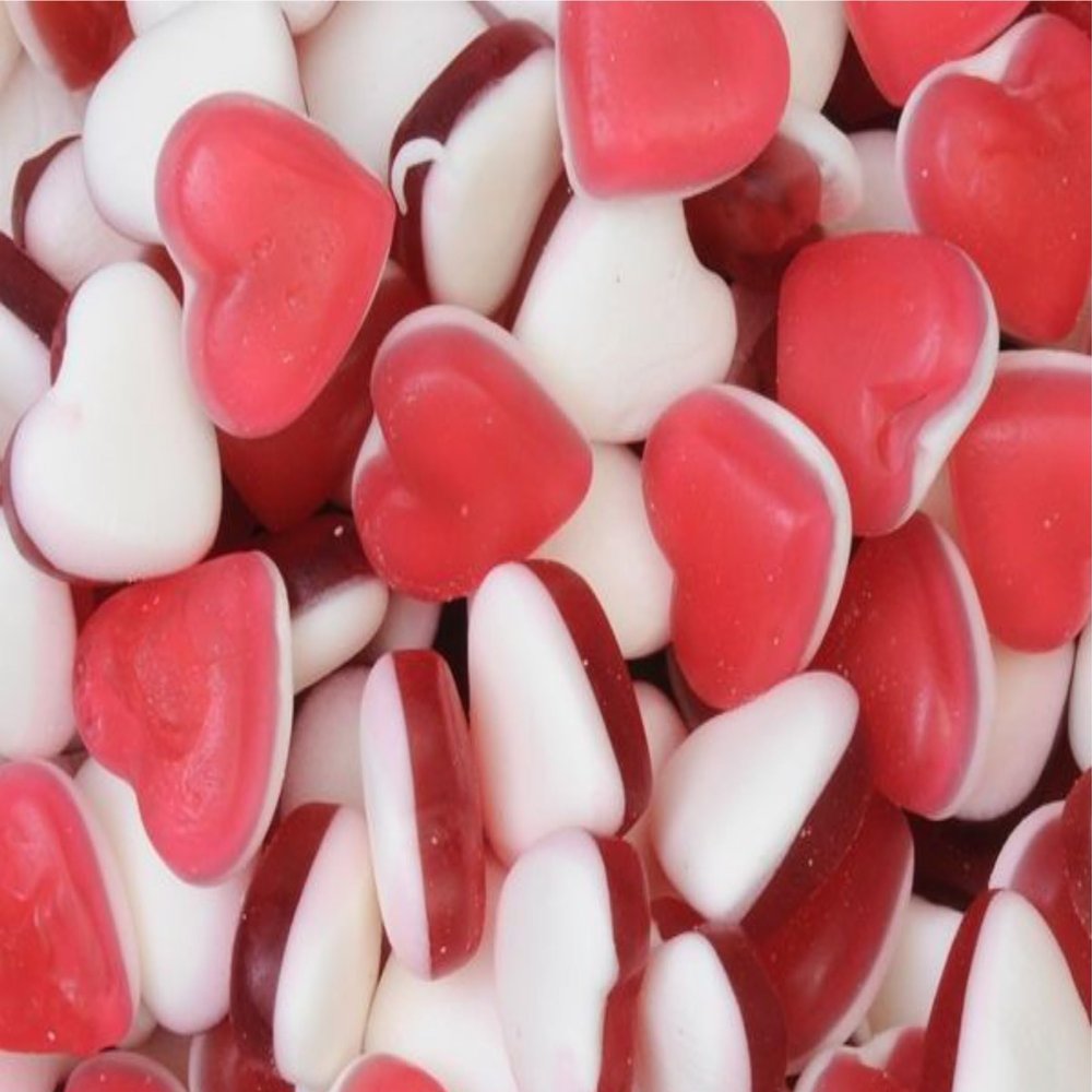 1kg Heart Throbs Candy Pick & Mix Sweets Mixed Assortment Gummy Selection Resealable Pouch Share Bag