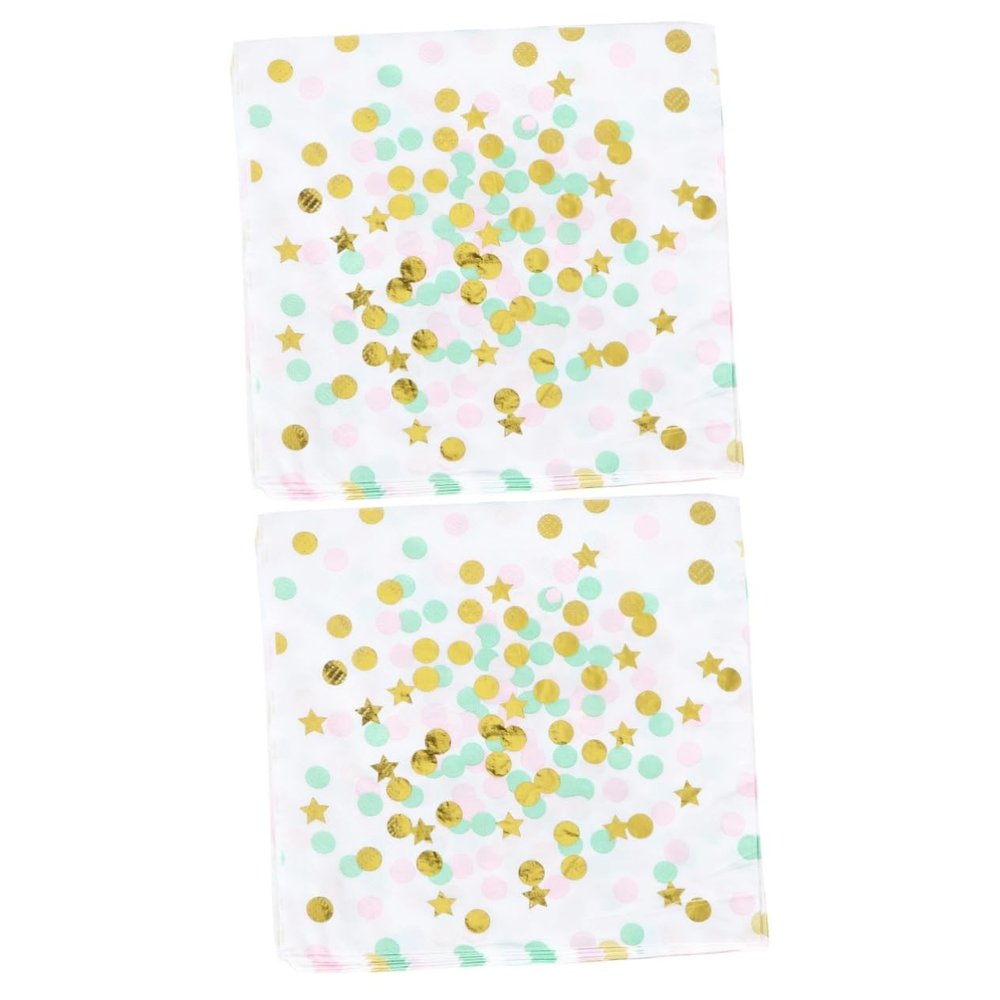 Didiseaon 40pcs Stars and Dots Napkins Printed Dinner Napkins for Party for Wedding and Birthday Decorations Featuring Dots Pattern