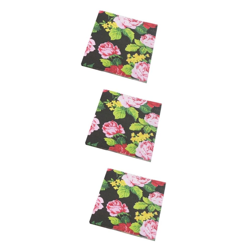 Didiseaon 3pcs Floral Napkin Tissue Paper 2-Layer Party Decorations for Wedding Birthday