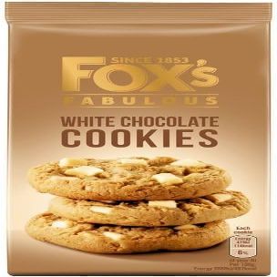 Fox's Fabulous cookie 180g, Three mix luxury varities of Milk, Triple & White chocolate Biscuits for special Occasions, Supreme gift to share with friends and family Snack Value Pack (1, white)