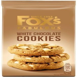 Fox's Fabulous cookie 180g, Three mix luxury varities of Milk, Triple & White chocolate Biscuits for special Occasions, Supreme gift to share with friends and family Snack Value Pack (15, white)