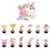 25 Pcs Cupcake Toppers, Unicorn Cake Toppers for Girls Birthday, Unicorn Cake Decorations, Unicorn Party Supplies Children Birthday Wedding Cake Decorations view 1