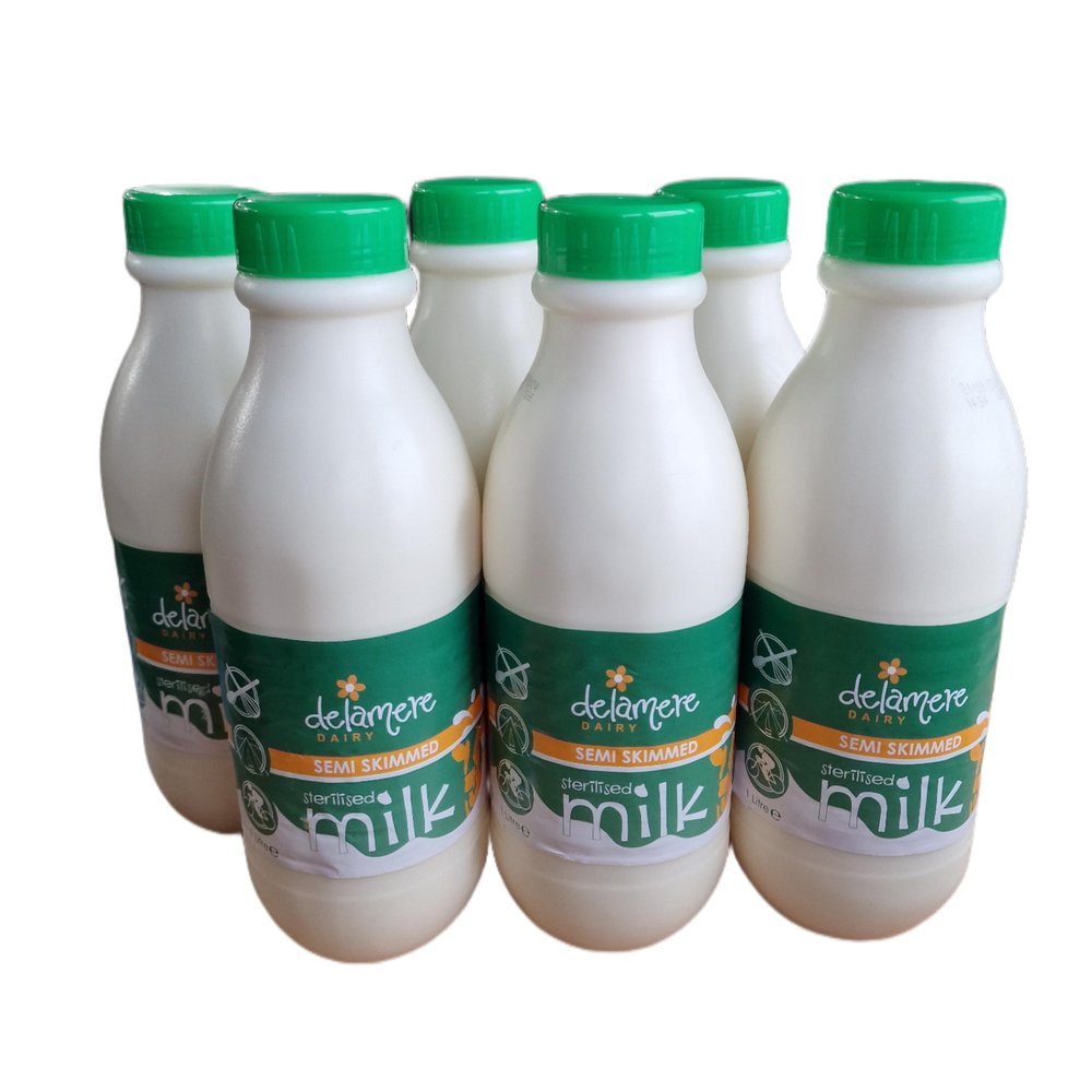 1L Delamere Dairy Sterilised Semi Skimmed Long Life Milk Plastic Bottle (6 x 1Litre)