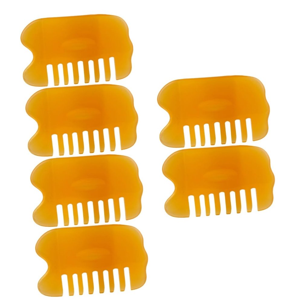 FRCOLOR 6pcs Gua Sha Scraping Comb Natural Multifunctional Comb Scalp Massager Gua Sha Massage Tool for Hair Care and Scalp Relief