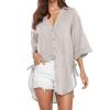 Work Blouses for Women UK Womens Oversized Jumper Grunge red Blouses for Women UK Ladies Denim Jackets Floral Boho Print tie Front 2024 Autumn Winter Half Zipper Tassel Waistcoat Long view 1