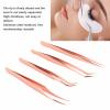 Eyelash Extension Tweezers Set, Precise Application, Versatile, Anti-Deformation, Ergonomic Professional Eyelash Extension Tweezers for Individuals (Rose Gold) view 3