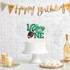 1/2 Way to One Cake Topper, Ruby Half Birthday Dcor, Half Way to One, 1/2 Birthday Party Decorations for Baby, Green & Brown Glitter view 3