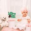 1/2 Way to One Cake Topper, Ruby Half Birthday Dcor, Half Way to One, 1/2 Birthday Party Decorations for Baby, Green & Brown Glitter view 4