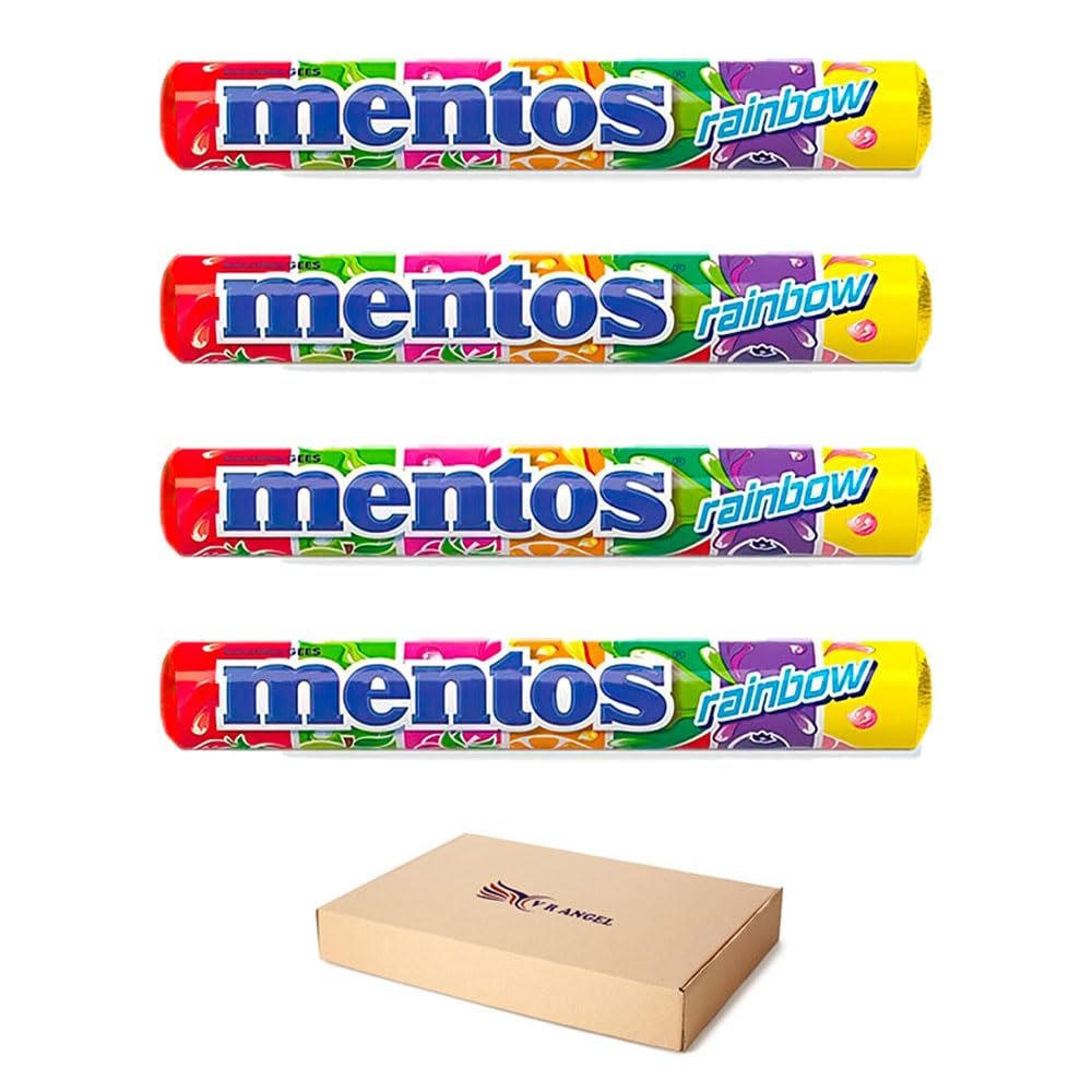 4 Packs Mentos Rainbow Flavor Chewy Dragees Refreshing Soft Candies Sold By VR Angel