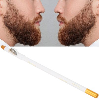 Beard Pencil Filler, Beard Liner Pen Shaping Pencil Styling Tool with Sharpener, Fill Sparse Parts, Create Neat Thick Beards for Beard, Hairline and Beard Shaping (White)