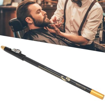 Beard Pencil Filler for Men Uneven Growth, Beard Shaper Beard Liner Pen Portable Design with Pencil Sharpener, Contoured Beard Shapes for Family or Professional Use (Black)