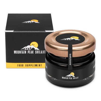 Mountain Peak Shilajit Resin  Pure Himalayan Shilajit Resin, Rich in Fulvic & Humic Acid  Supports Stamina, Immune System & Vitality  (30g) Jar