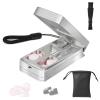 Pill Cutter for Small and Tiny Pills, Professional Aluminum Pill Splitter with Auto Centering Device and 2 Replaceable Stainless Steel Blades, Portable Pill Splitter with PU Case (Silver) view 1
