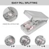 Pill Cutter for Small and Tiny Pills, Professional Aluminum Pill Splitter with Auto Centering Device and 2 Replaceable Stainless Steel Blades, Portable Pill Splitter with PU Case (Silver) view 3
