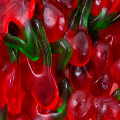 1kg Twin Cherries Candy Pick & Mix Sweets Mixed Assortment Gummy Selection Resealable Pouch Share Bag