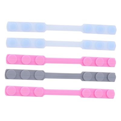 FRCOLOR 5pcs Silicone Earmuffs Reusable Hook Extension Buckle Adjustable Ear for Headband Random Color