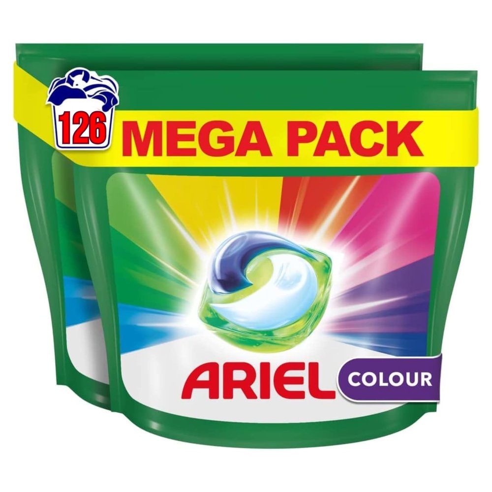 Ariel All-in-1 PODS, 126 Washes, Mountain Spring, Laundry Detergent Capsules with Stain Removal, Cold Water Use, 2.5 kg, 126 count (Pack of 1)