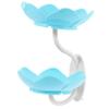 KONTONTY Double-layer Plastic Soap Dish with Drainage Wall-mounted Soap Storage Rack Mint Blue for Bathroom and Kitchen view 1