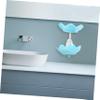 KONTONTY Double-layer Plastic Soap Dish with Drainage Wall-mounted Soap Storage Rack Mint Blue for Bathroom and Kitchen view 4