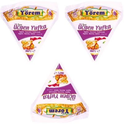 Yorem Pastry Leaves phyllo dough Triangle Phyllo Pastry Sheets 360 Gram x 3 Packs