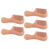 5Pcs Ergonomic Handle Wood Hair Comb, Portable Close Tooth Peach Wood Comb, Reliable Use At Home, Traveling, Hair Salon view 2
