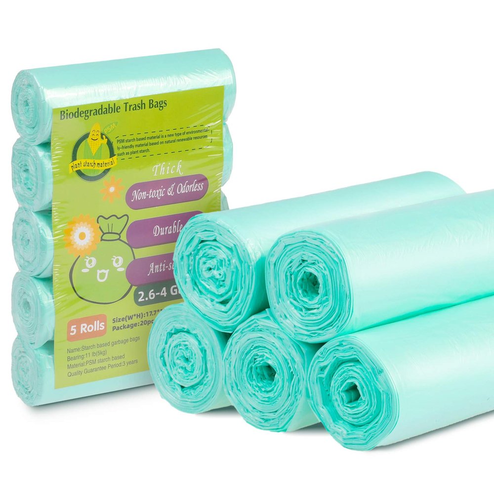 2.6-4 Gallon Small Trash Bags Garbage Bags, Compostable Trash Bags Bathroom Wastebasket Can Liners, 100 Count,Food Scrap Kitchen Trash Bags for Bedroom Office/1310