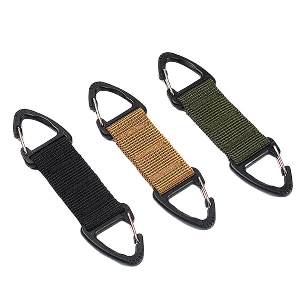 COLLBATH 3pcs Hook Ear Rear Buckle Style Nylon Ear Hook Strap Hanger for Neck Strap Use Backpack Buckles Black