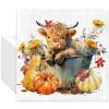 Generic AnyDesign 80Pcs Fall Paper Napkins Highland Cow Pumpkin Disposable Luncheon Napkins Autumn Flower Decorative Dinner Napkin for Thanksgiving Home Party Table Decor view 1